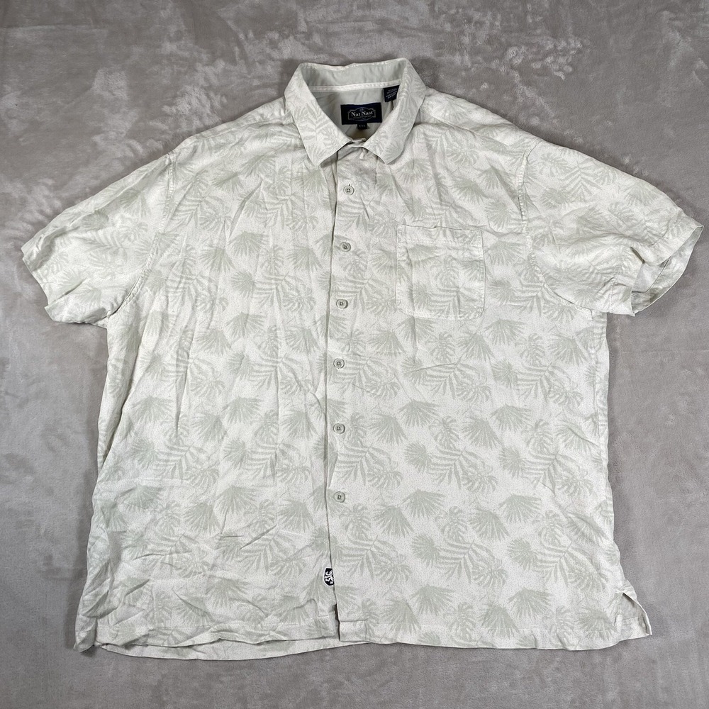Nat Nast Shirt Mens XXL Hawaiian Silk Blend Short Sleeve
